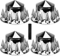 33mm ABS Axle Cover Chrome Plated Spike Kit - 4 Rear Axle Covers