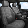 Grey Leather Chevy Silverado Seat Covers Full Set - Custom Fit