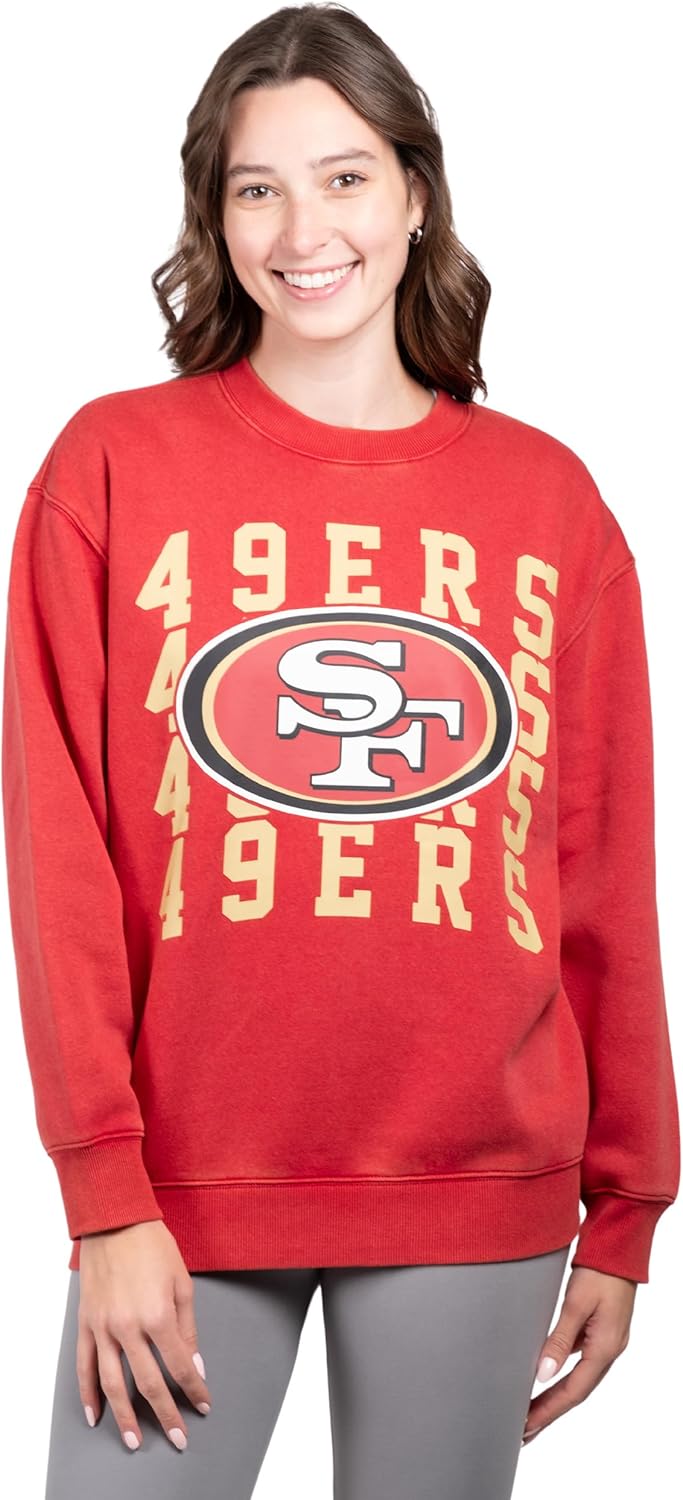 Ultra Game Women's NFL Cozy Oversized Sweatshirt for Fans