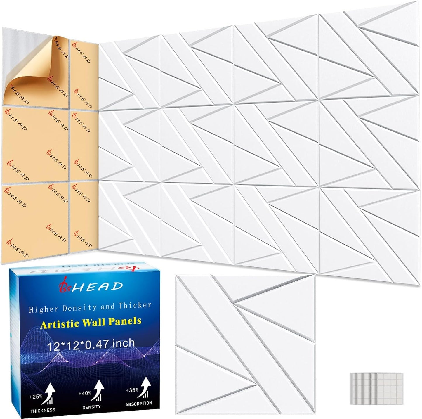 12 Pack Self-Adhesive Soundproof Wall Panels for Noise Control
