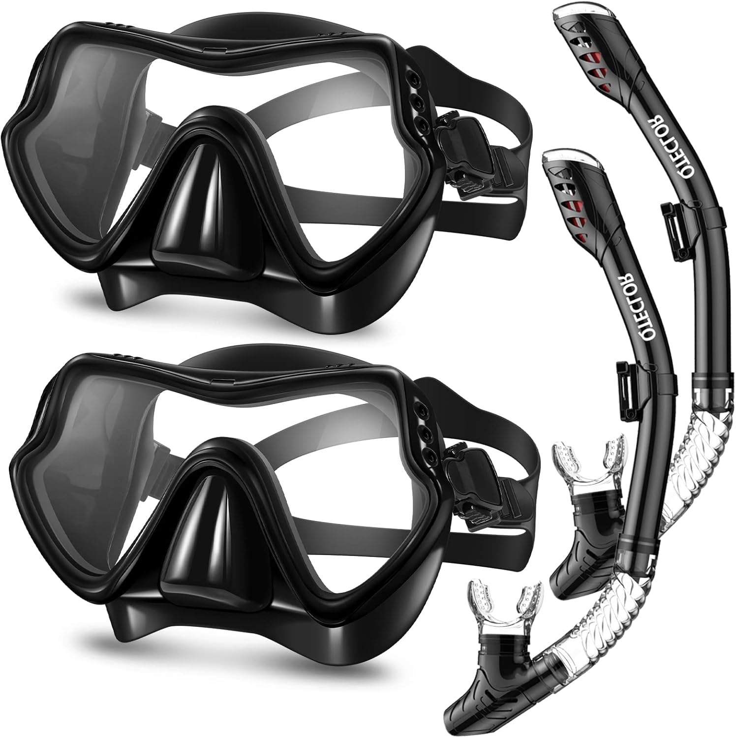 QTECLOR Dry Snorkel Set - Anti-Fog 180 Seaview