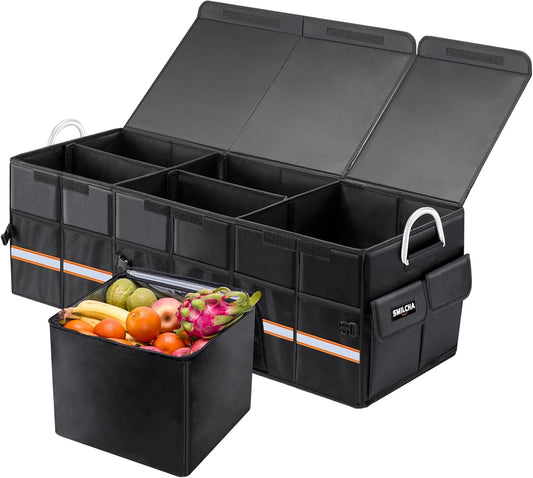 Heavy-Duty Extra Large 100L Car Trunk Organizer with Cooler Bag