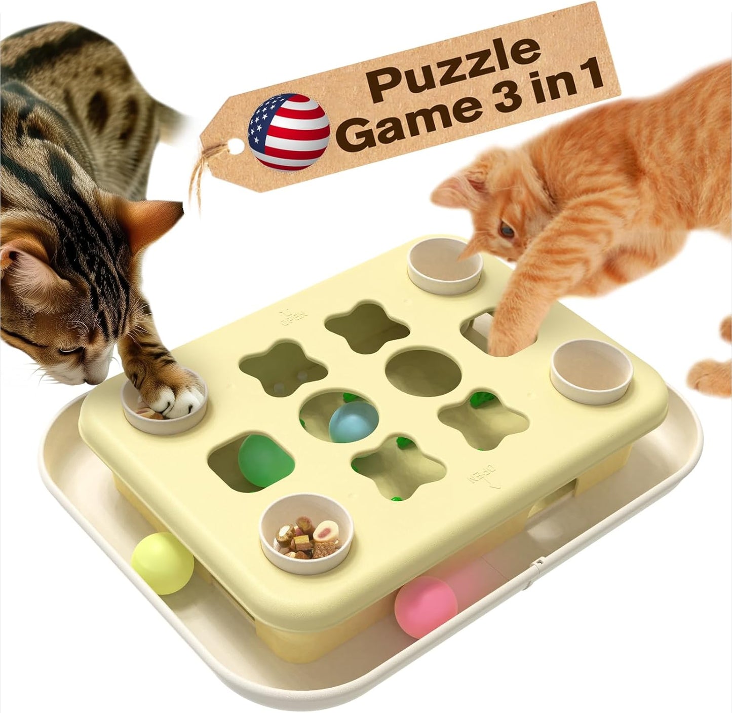 KADTC Cat Treat Puzzle Toy - Interactive Fun for Indoor Cats