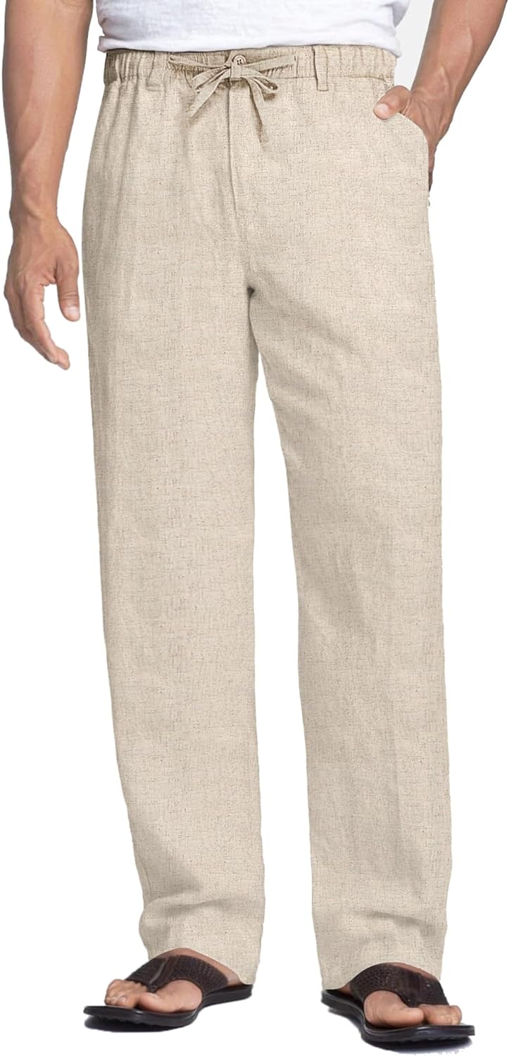 COOFANDY Men's Casual Linen Pants for Summer Comfort and Style
