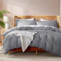 Twin Duvet Cover Set with Comforter Insert - Ultra Soft Grey