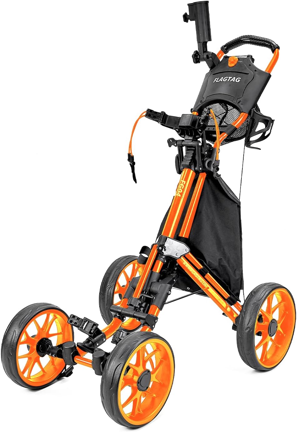 FLAGTAG: Ultimate Foldable 4-Wheel Golf Push Cart