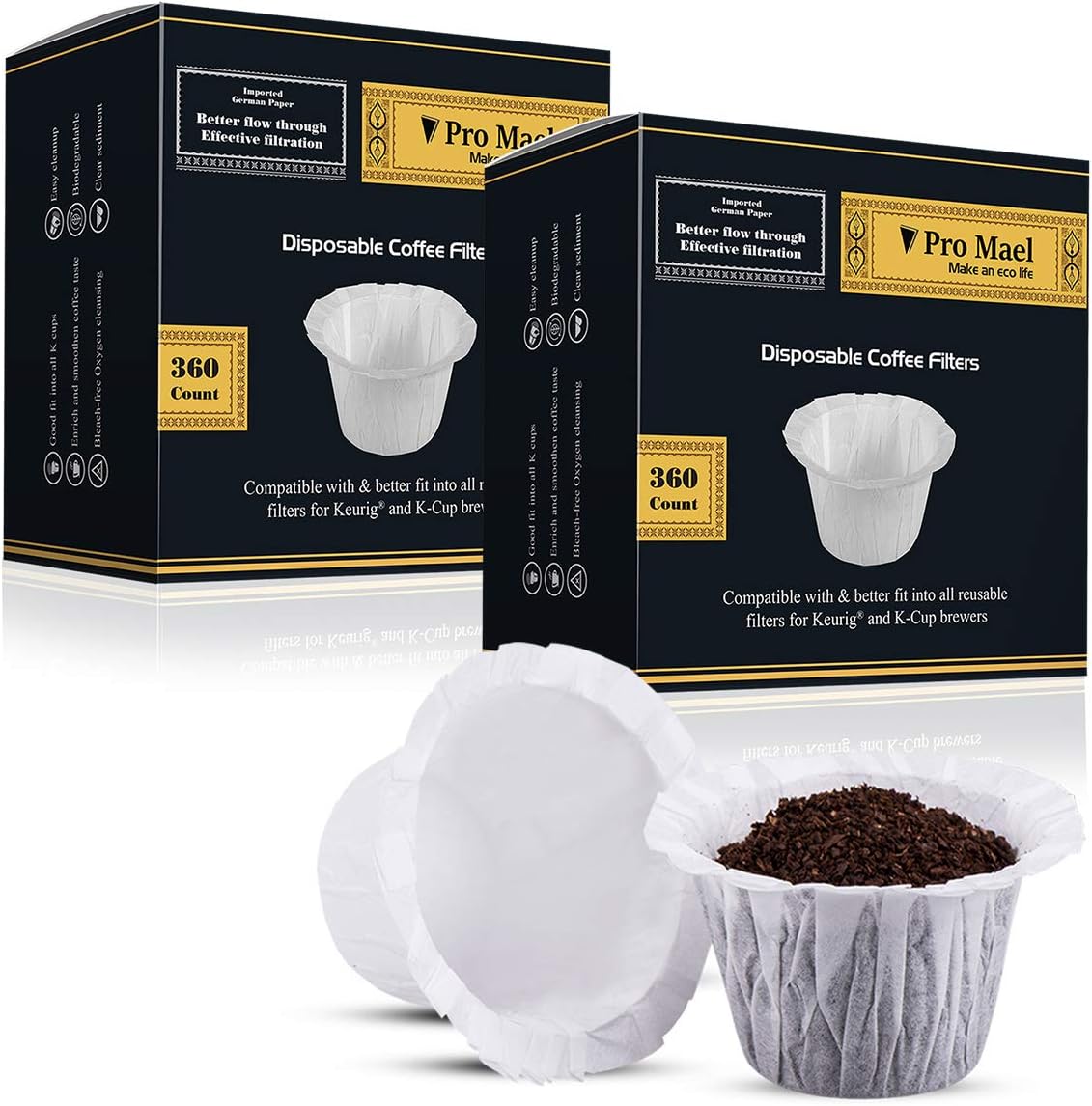 Pro Mael Disposable K Cup Coffee Filters for Keurig Brewers