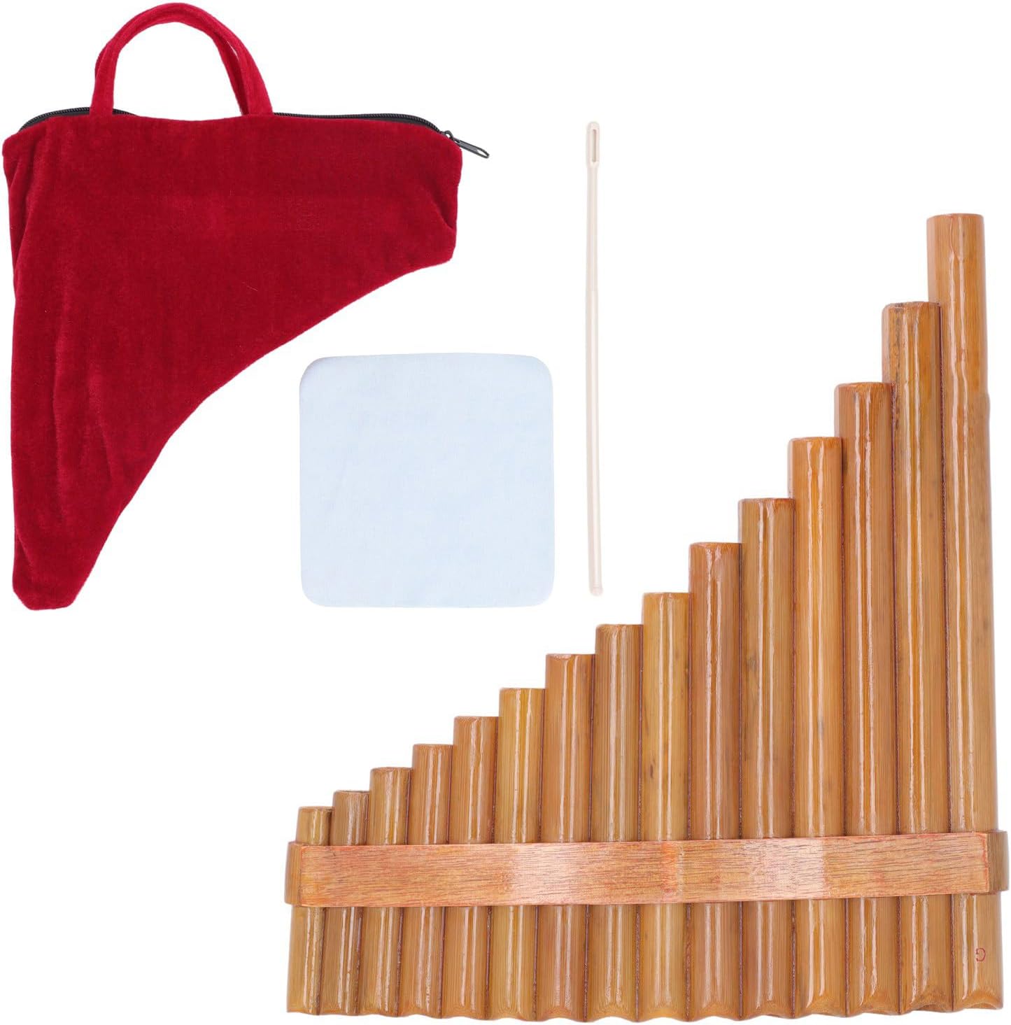Professional Wooden Panpipe Flute with 15 Pipes for Musicians