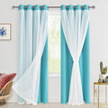 Hiasan Blackout Curtains with Sheer Overlay - Thermal Privacy Panels