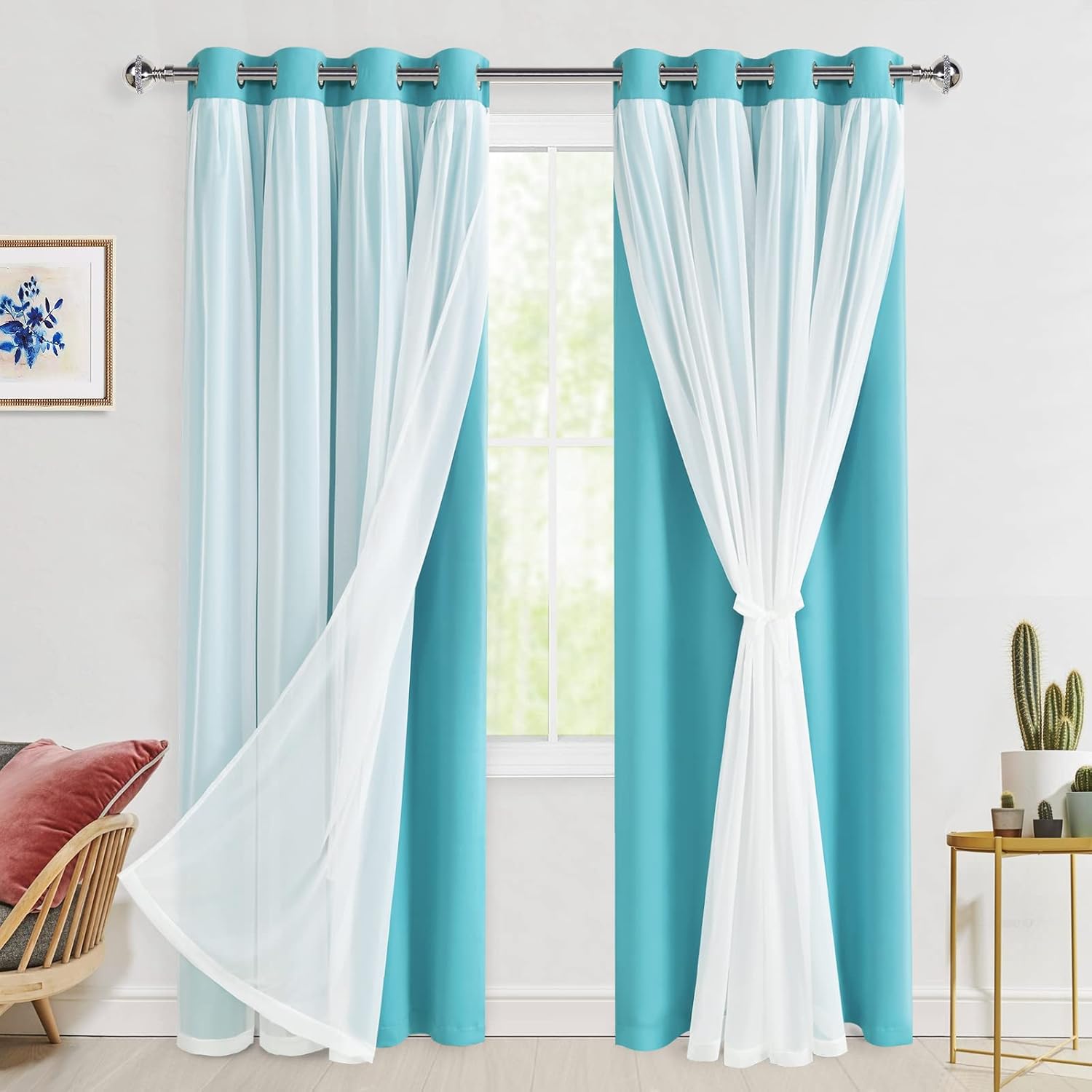 Hiasan Blackout Curtains with Sheer Overlay for Elegant Rooms