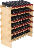 48 Bottle Stackable Modular Wine Rack - 6-Tier Bamboo Storage