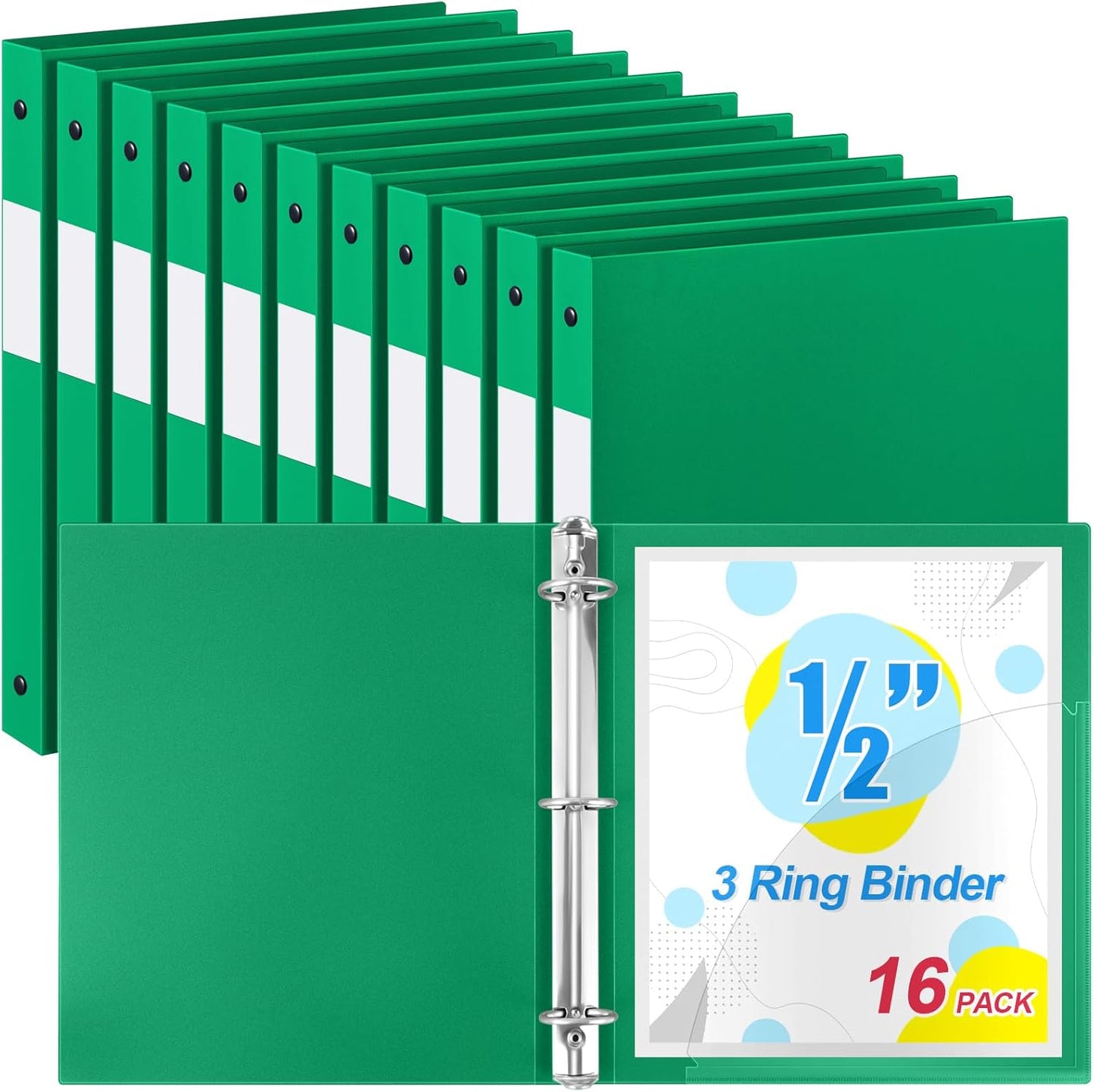 Henoyso 16 Pcs 3 Ring Binder for Letter Size Paper Organization