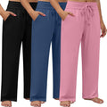 Neer 3 Pack Women's Plus Size Lounge Pants - Wide Leg Comfort Shoes