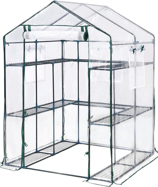 Premium Greenhouse for Outdoors with Upgraded PVC Cover & Steel Frame