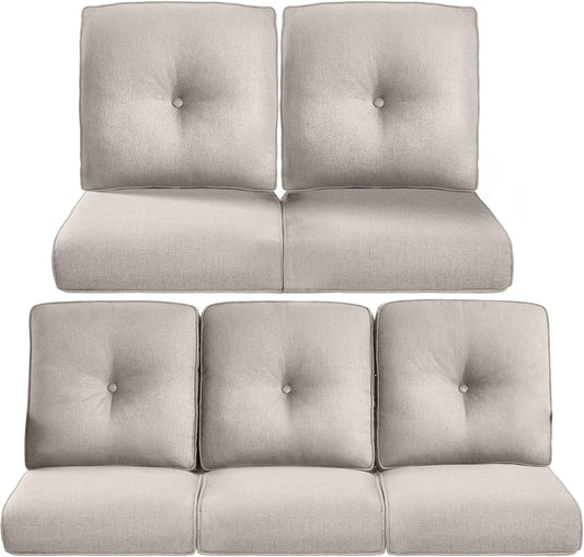 Pop 22x25 Outdoor Cushions for Patio - 5 Piece Set in Beige