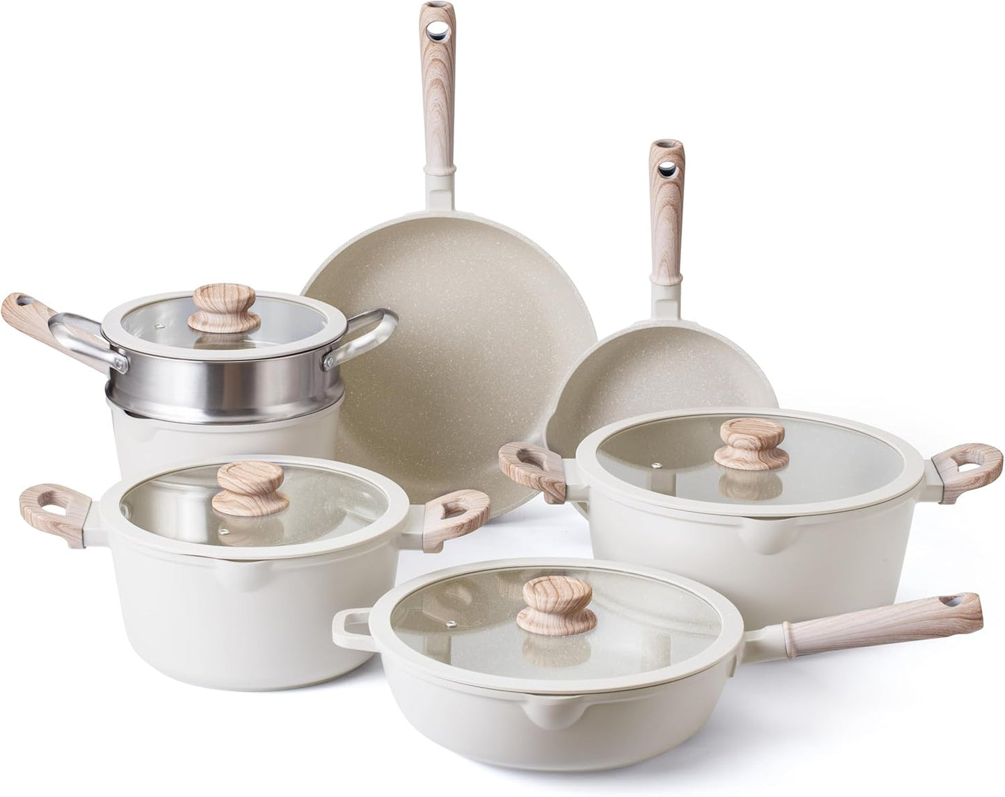 Country Kitchen Non-Stick Cast Aluminum Cookware Set for Easy Cooking