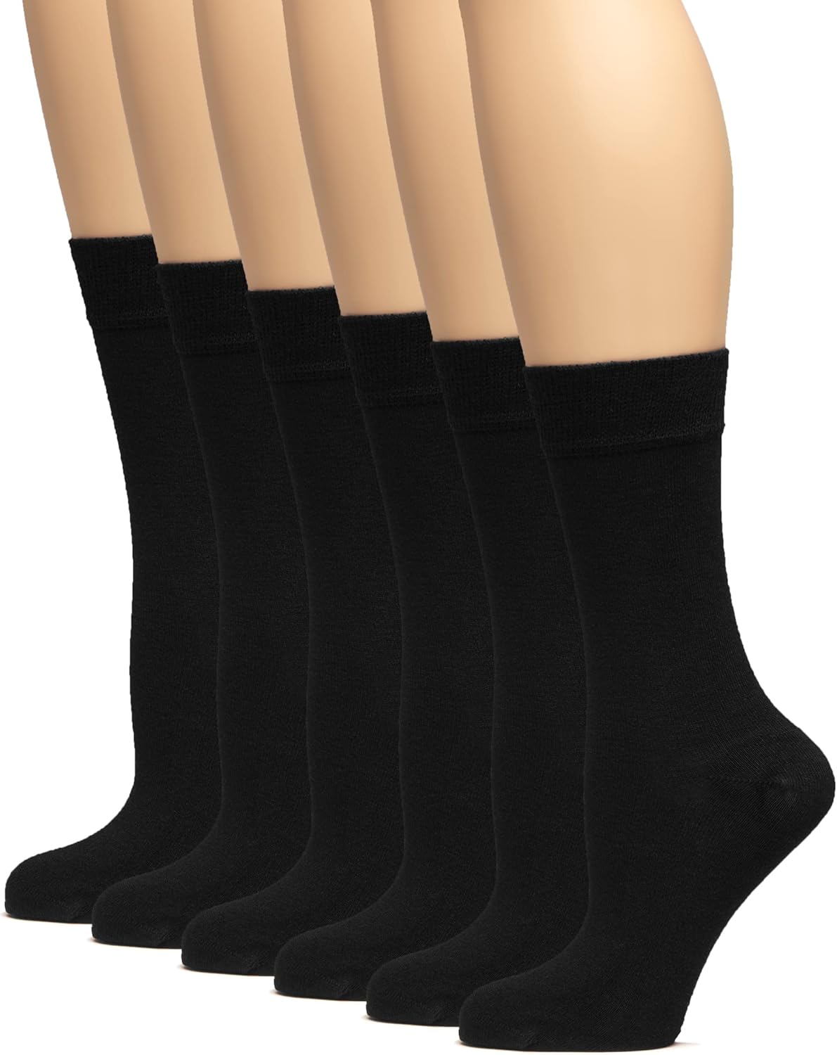 Hugh Ugoli Women's Thin Soft Rayon Crew Socks for Dress & Comfort