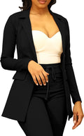 Women Long Blazer Jacket Open Front - Lightweight Work Blazer