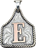 Handmade Cow Tag Copper Initial Necklace - Hand Engraved Charm Crafted