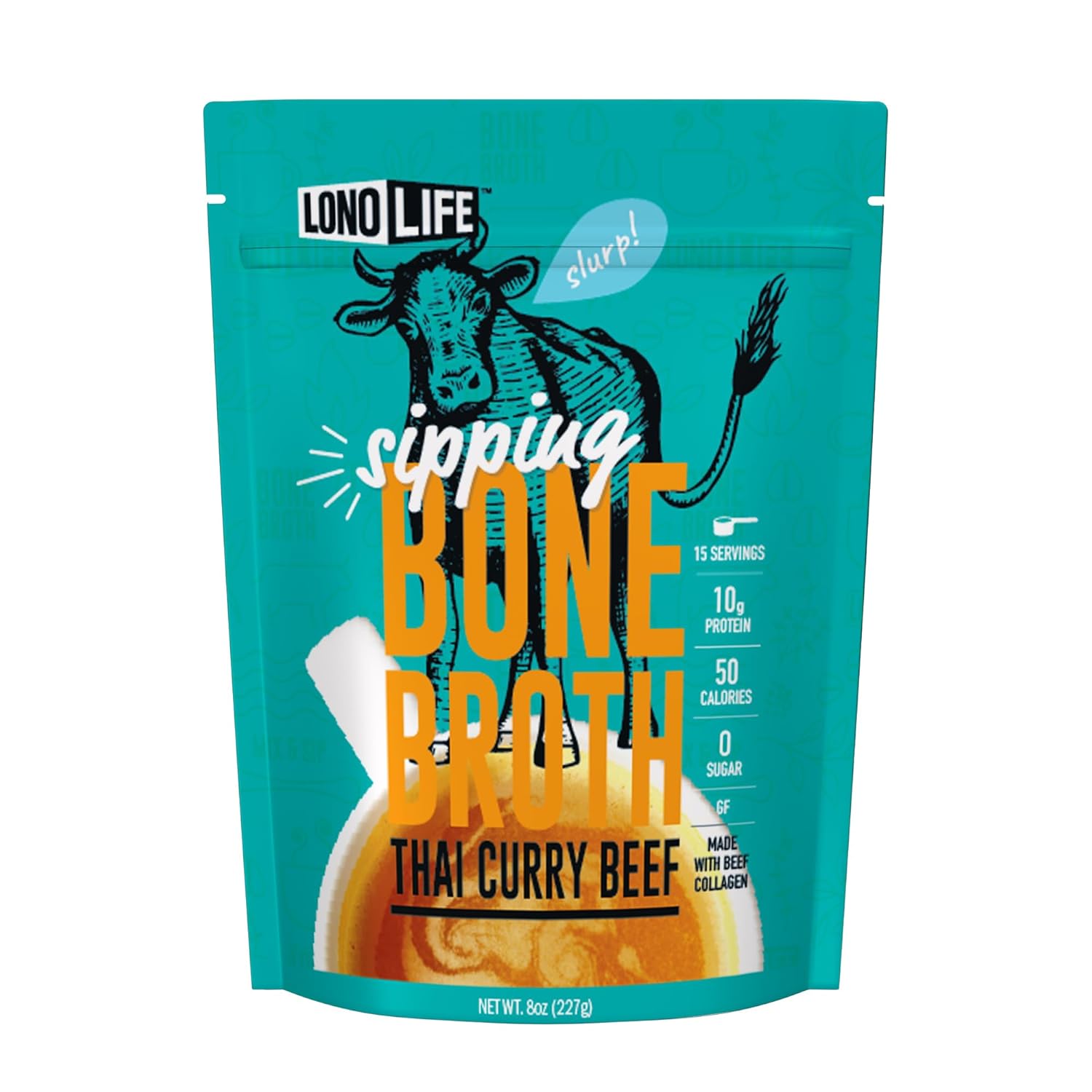 LonoLife Thai Curry Beef Bone Broth Powder Mix for Nutrition