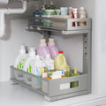 Under Sink Storage Organizer 11.4-16.14 in - Large 2-Tier Pull Out