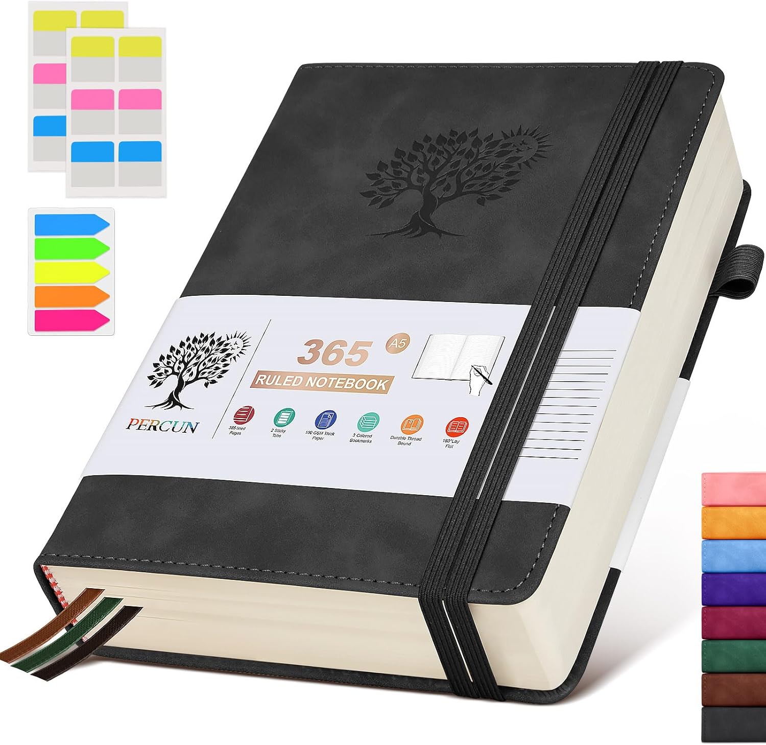 365-Page Leather Daily Diary - Premium Percun Journal for Men & Women