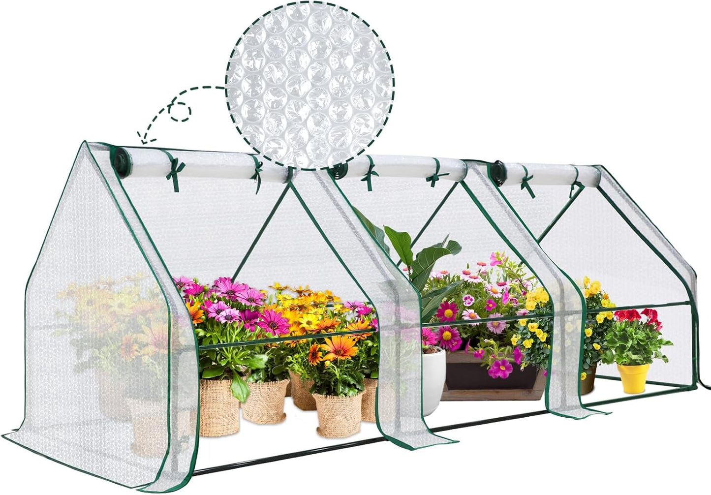 EAGLE PEAK Tunnel Greenhouse with Roll-Up Zipper Doors
