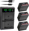 Kastar 3-Pack BP-980G Pro Battery and USB Dual Charger - High Capacity