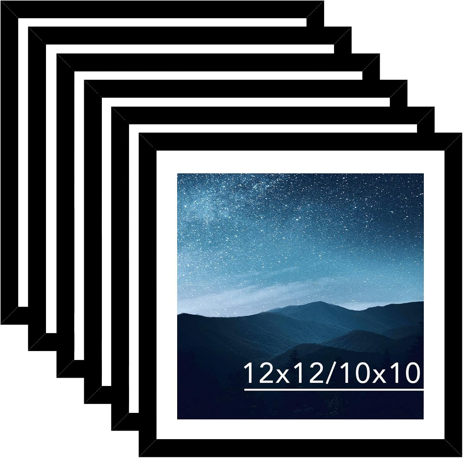 12x12 Picture Frame Set of 6 Black for Diamond Art Display