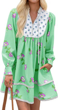 Women's Long Sleeve Floral Mini Dress for Stylish Fall Outings