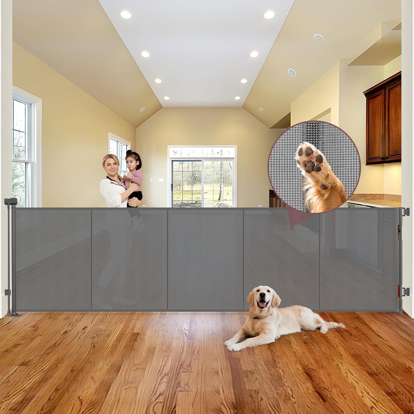 Reinforced 41-Inch Extra Tall Pet Gate for Large Openings