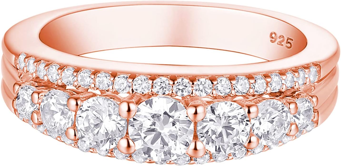 Newshe Jewellery Eternity Ring Wedding Band for Women 925 Silver