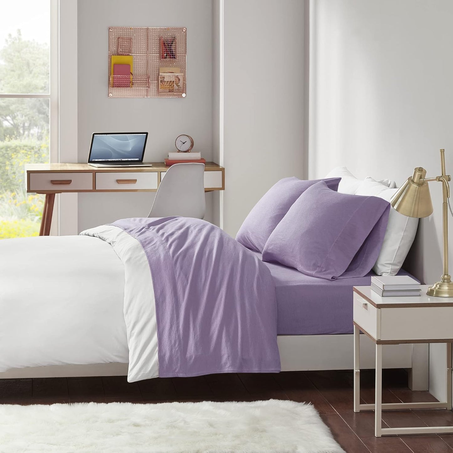 Intelligent Design Cotton Blend Jersey Knit Bed Sheet Set for Comfort