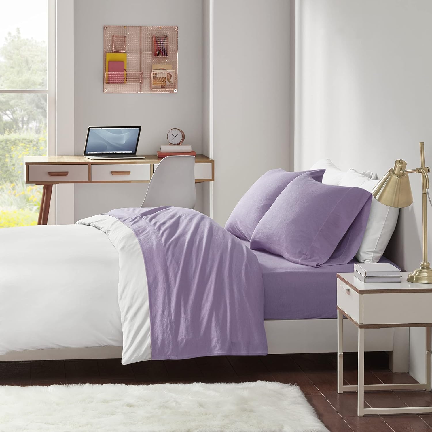 Intelligent Design Cotton Blend Jersey Knit Bed Sheet Set for Comfort