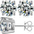 Moissanite Stud Earrings Screw Back 5.5mm 0.6ct Pair - Secure Sparkle