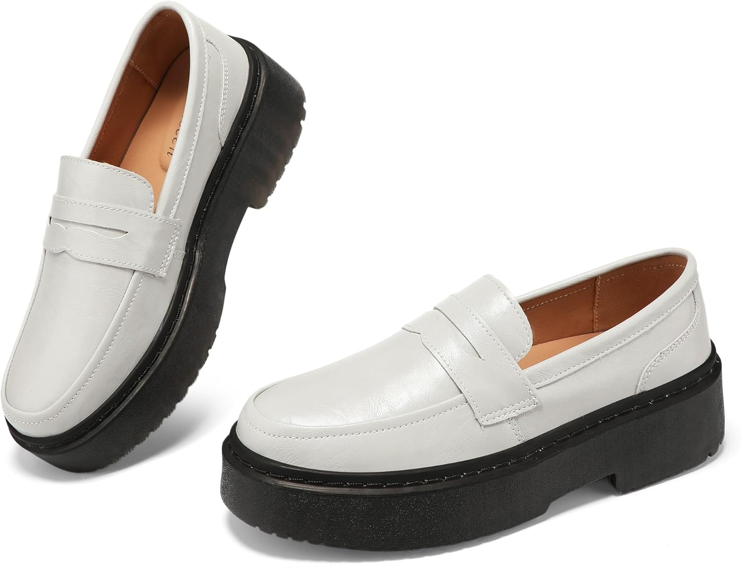 BEAUSEEN Women's Platform Chunky Penny Loafers for All-Day Comfort