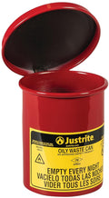 Justrite 0.45 Gallon Galvanized Steel Mini Countertop Oily Waste Can