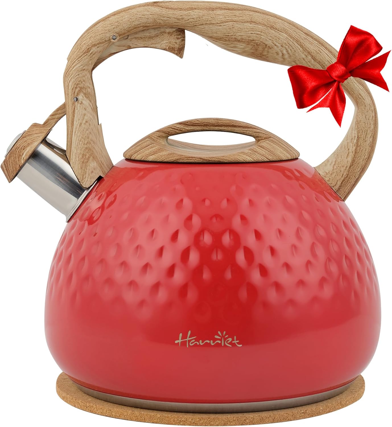 Harriet Tea Kettle 2.5QT Whistling Stovetop Kettle in Red