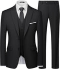 Men's Slim Fit 3 Piece Suit Two Button Blazer Vest & Pants - Sleek Fit