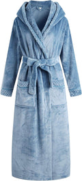 Richie House Women's Plush Soft Warm Fleece Bathrobe - Cozy Hooded Two