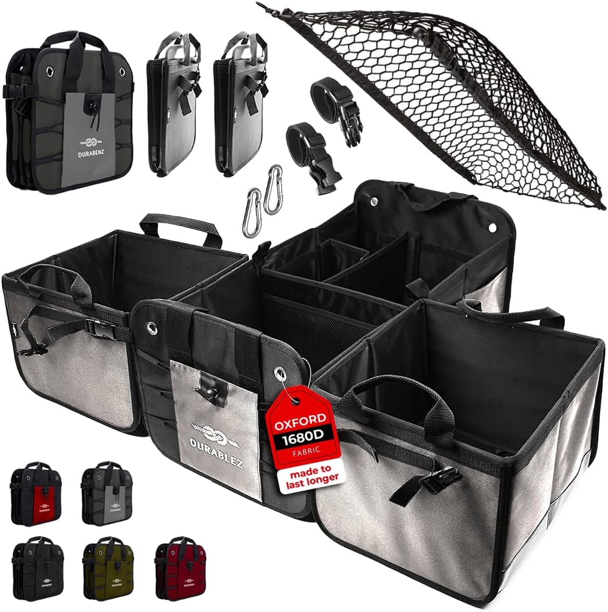 DURABLEZ XXL Trunk Organizer - Modular & Detachable - Organize with Ease!