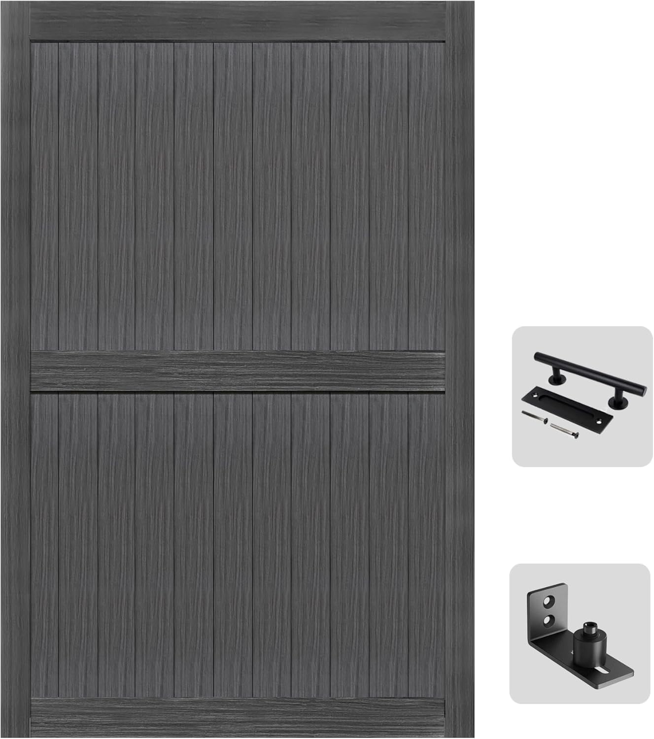 54in x 84in Deep Gray Barn Door for Elegant Interior Design