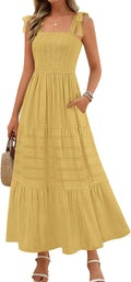Boho Maxi Dress for Women - Casual Summer Sundress with Pockets