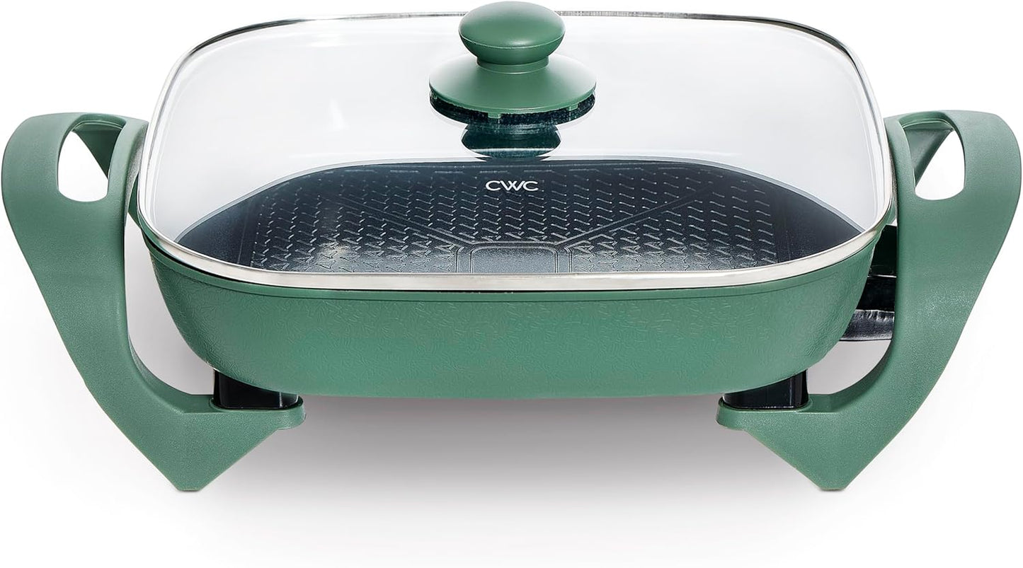 COOK WITH COLOR Electric Skillet - Versatile 12 in Nonstick Pan