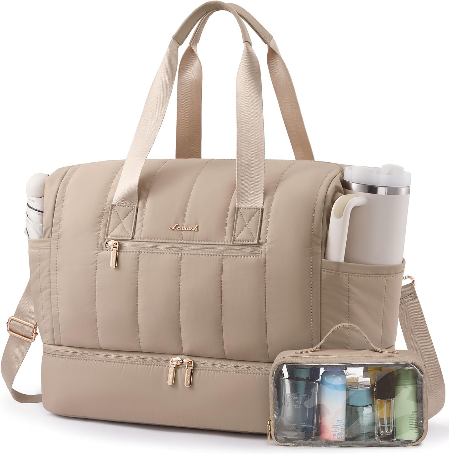 LOVEVOOK Travel Duffle Bag with Shoe Compartment for Women