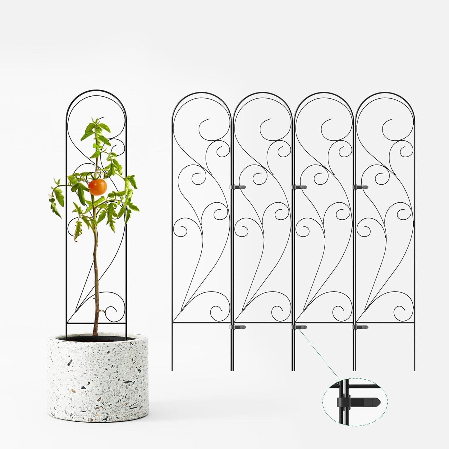 36 Inch Metal Plant Trellis for Potted Plants Climbing Support