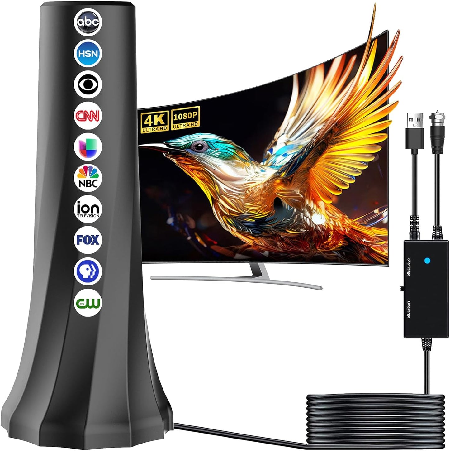 2025 TV Antenna with 360 Signal Booster for Smart TVs