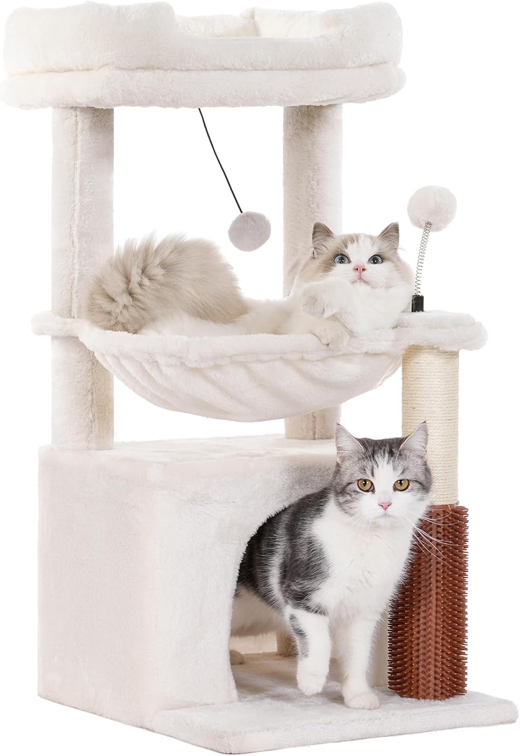 Cat Tree 32 Inches for Large Cats with Hammock and Condo