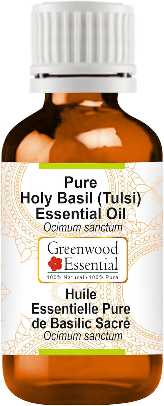 Greenwood Essential Pure Holy Basil Oil for Skin & Hair Care
