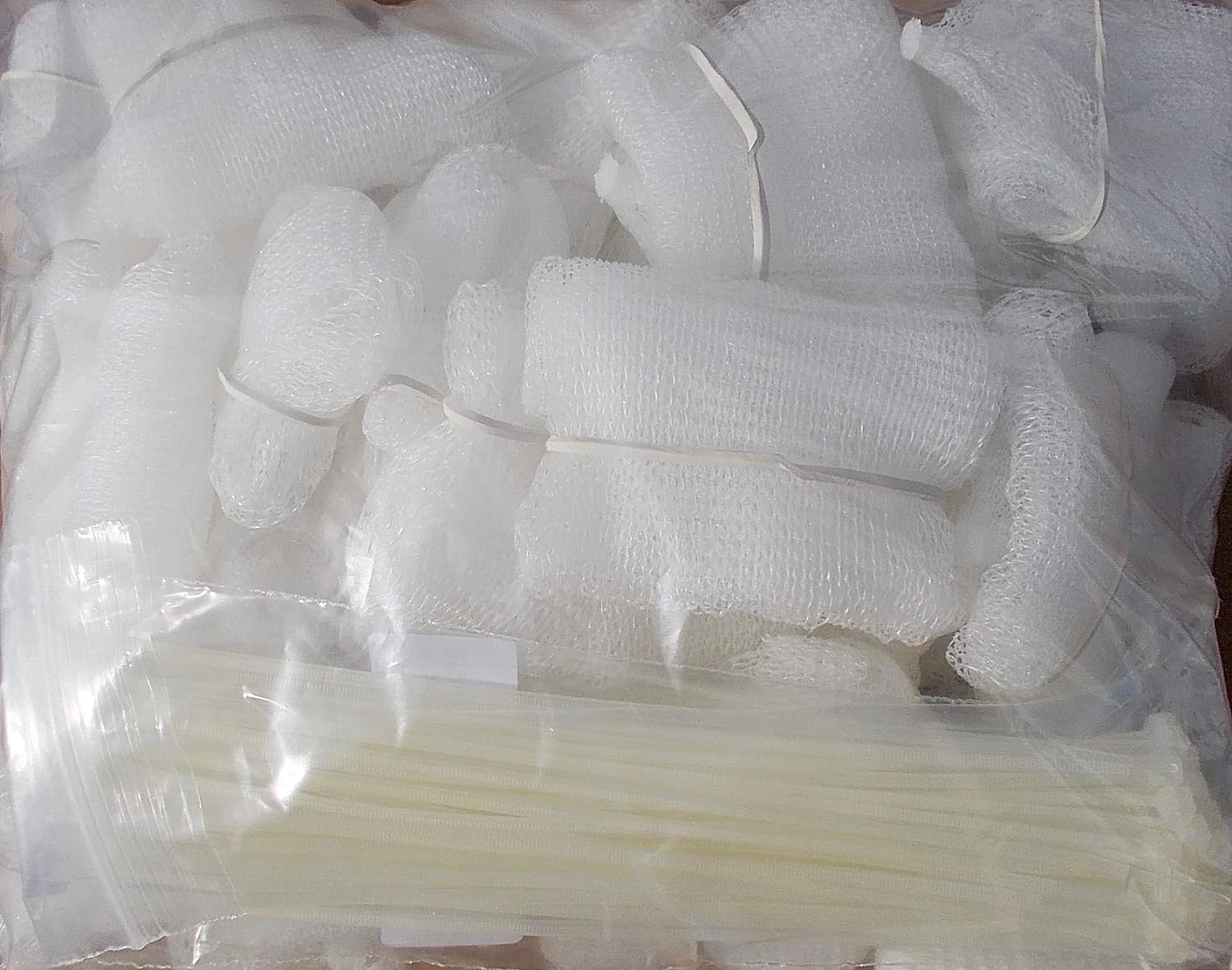 50 Pack Mesh Lint Trap Snare with Ties - Prevents Clogs!